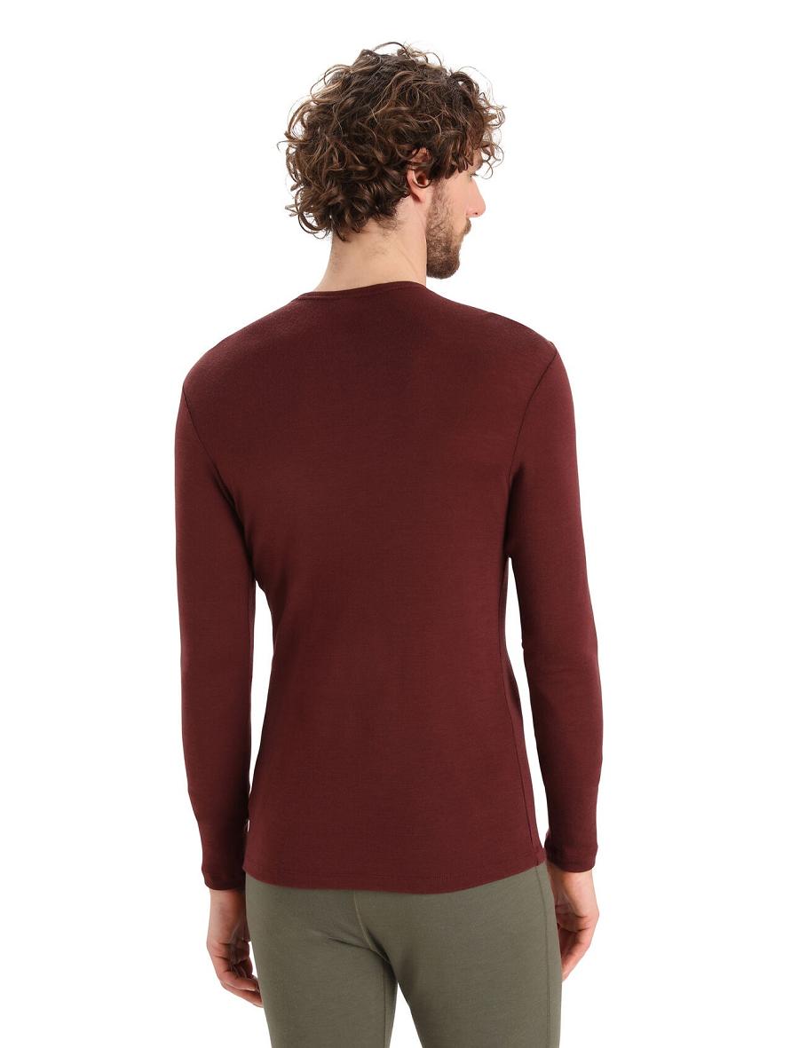 Icebreaker Merino 175 Everyday Long Sleeve Crewe Thermal Top Férfi Base Layers Piros | HU 1375LISH